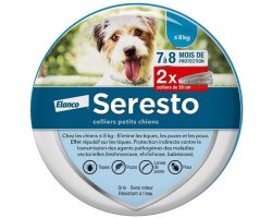 Lot de 2 colliers anti-parasites petits chiens SERESTO