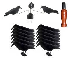 Pack EXPERT 12 appelants floqués, appeau et manège à corbeaux
