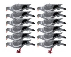 Pack 12 Appelants Pigeons floqués avec pattes qui picorent