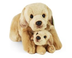 Peluche labrador avec chiot 25 cm Eco-friendly