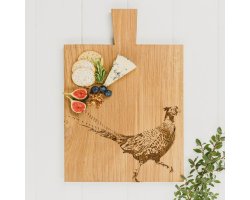 Planche de service en bois gravure faisan