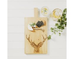 Planche en bois gravure cervidé grand format