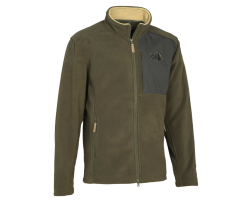Gilet polaire kaki brodé sanglier percussion