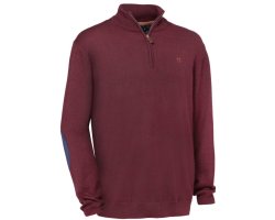 Pull de chasse col zippé prune Winsley Club Interchasse