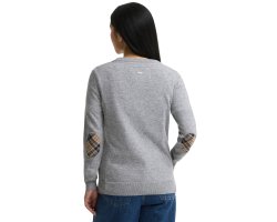 Pull à Col Rond Pendle avec Détails Tartan femme BARBOUR