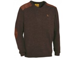 Pull chasse Fox col V marron VERNEY CARRON