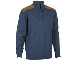 Pull de chasse Fox Bleu col zippé Verney Carron (