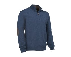 Pull de chasse col zippé Bleu Winsley Club Interchasse
