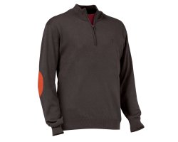 Pull de chasse col zippé Marron Winsley Club Interchasse