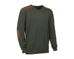 Pull de chasse Fox col en V Kaki Verney Carron