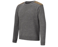 Pull chasse homme col rond marron Rocheval Verney Carron