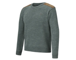 Pull chasse homme col rond vert Rocheval Verney Carron