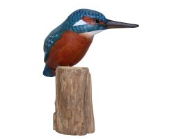 Sculpture bois Martin Pêcheur par Joachim BELMAS