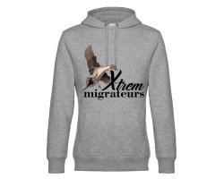 Sweat capuche pilet gris XTREM MIGRATEURS