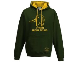 Sweat capuche Xtrem Migrateurs bicolore vert jaune