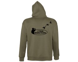 Sweat kaki chasseur et canards XTREM MIGRATEURS dos