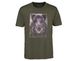 Tee-shirt enfant kaki sanglier PERCUSSION