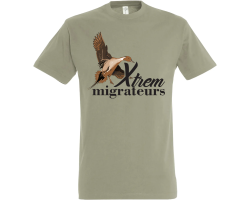 Tee-shirt canard pilet kaki XTREM MIGRATEURS