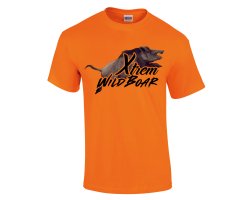Tee-shirt sanglier qui coure orange fluo XTREM WILDBOAR