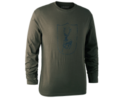 Tee-shirt à manches longues Logo Cerf Kaki Deerhunter 