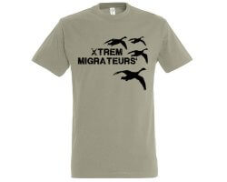 Tee-shirt vert gris oies XTREM MIGRATEURS