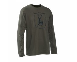 Tee-shirt à manches longues logo cerf Kaki Deerhunter
