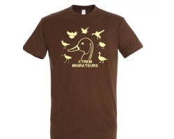 Tee-shirt marron espèces gibiers XTREM MIGRATEURS 