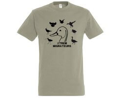 Tee-shirt gris espèces gibiers XTREM MIGRATEURS 