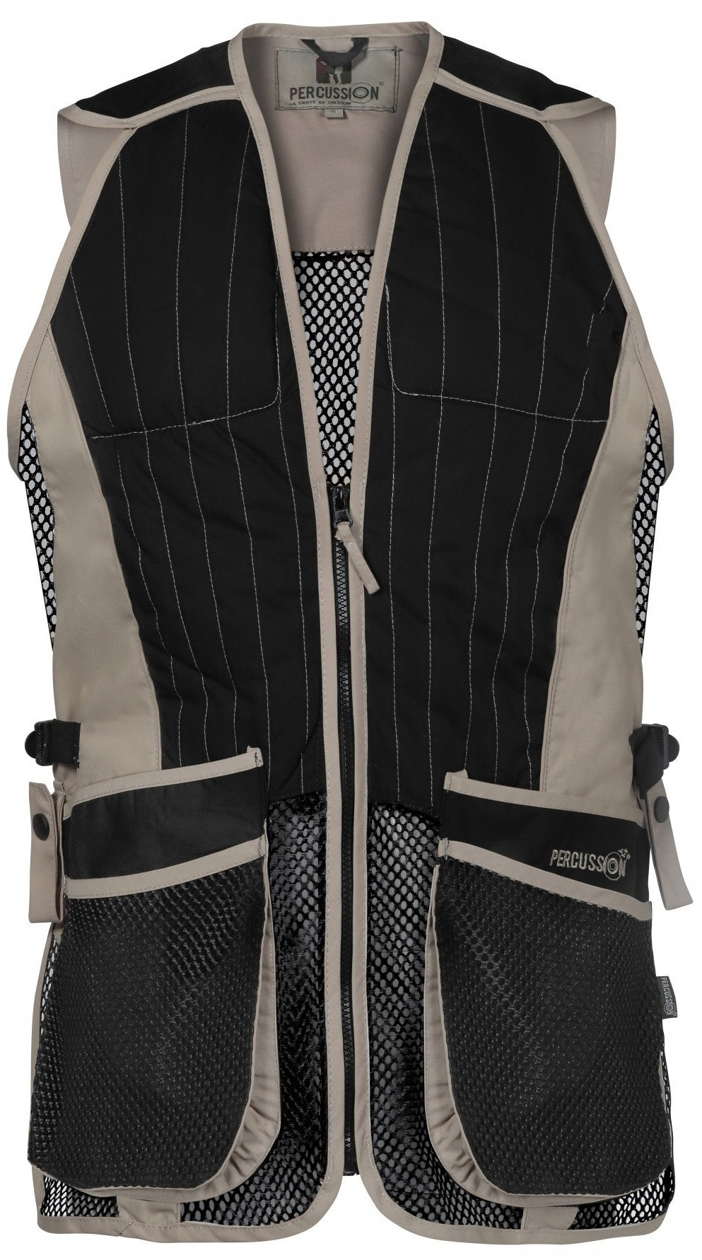 Gilet de tir ball trap noir beige EVO PERCUSSION 12647