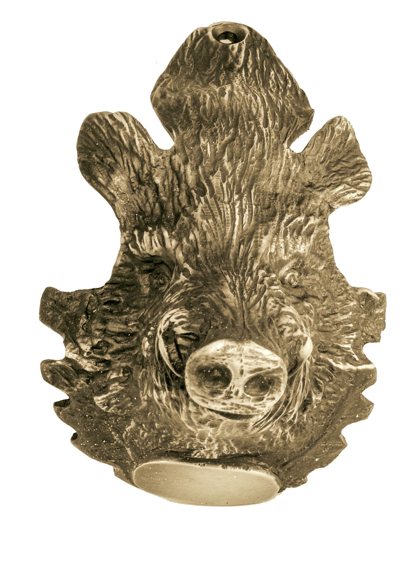 Hure porte-trophées sanglier en bronze - 1527
