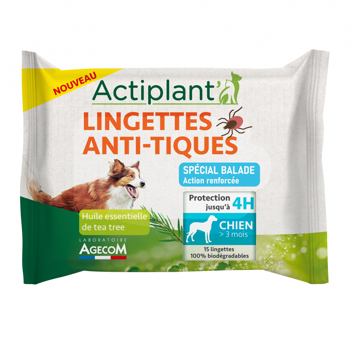 Lingettes anti-tiques pour chien ACTIPLANT - 16344