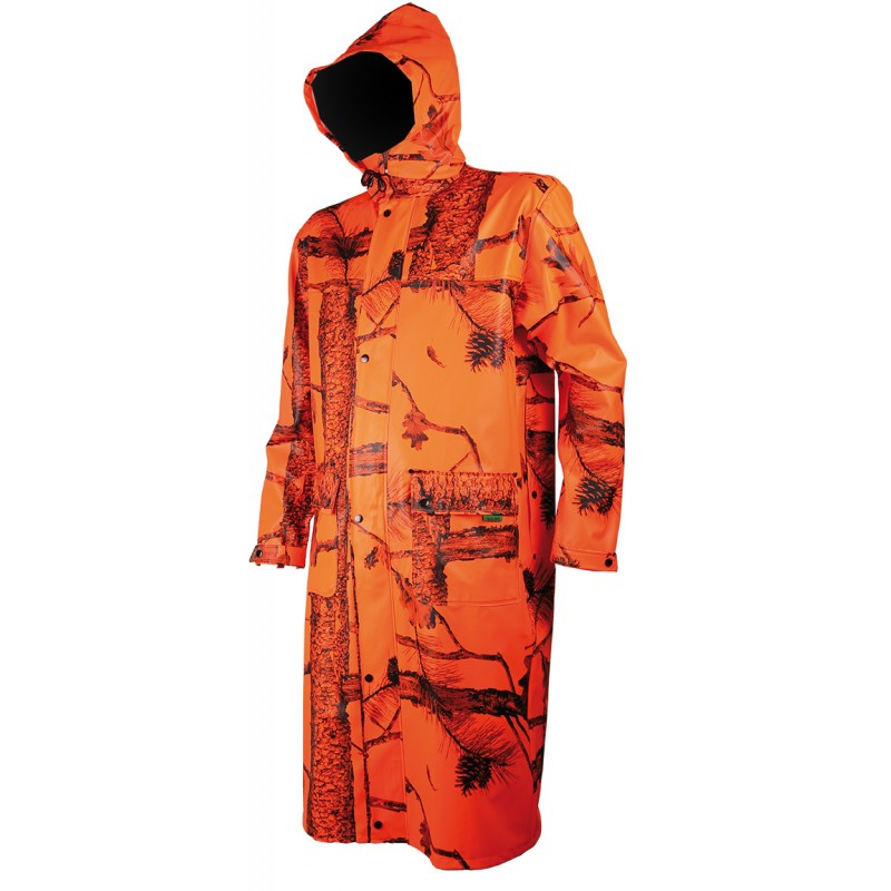 Manteau de pluie long imperméable camo orange Treeland - 15998