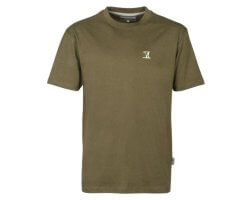 Tee-shirt uni brodé Kaki PERCUSSION