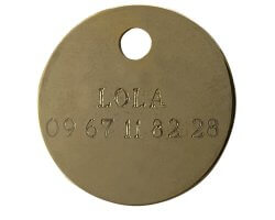Médaille ronde gravée or 2.5 cm