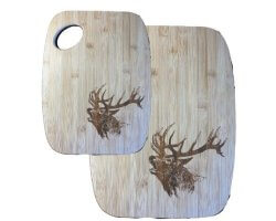 Set de 2 Planches à découper en bois motif cerf