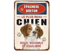 Plaque métal chien Epagneul Breton LOVERGREEN