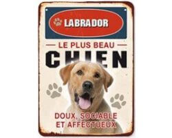 Plaque métal chien Labrador LOVERGREEN