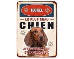Plaque métal chien Teckel LOVERGREEN