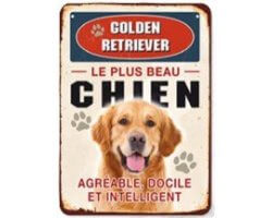 Plaque métal chien Golden Retriever LOVERGREEN