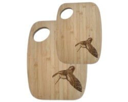 Set de 2 Planches à découper en bois motif Bécasse LOVERGREEN