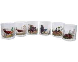 Set de 6 verres à whisky gibiers