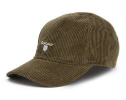 Casquette velours Preston vert olive BARBOUR