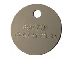 Médaille ronde gravée or 2.5 cm