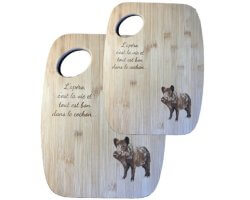 Set de 2 Planches à découper 'apéro' en bois motif Sanglier