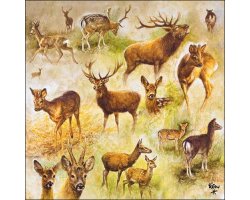 Lot de 20 serviettes en papier Grands Gibiers LOVERGREEN