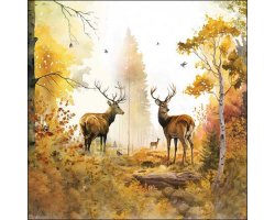 Lot de 20 serviettes en papier 2 Cerfs LOVERGREEN