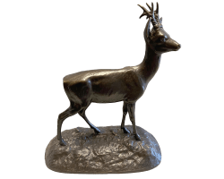 Bronze Chevreuil à l'écoute moyen modèle 