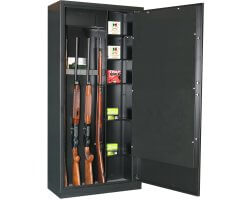Armoire 12 armes avec lunettes un coffre intérieur et 5 étagères amovibles INFAC SAFE