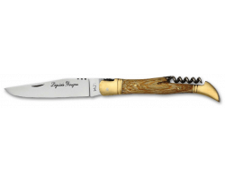 Couteau pliant avec tire-bouchons Bois coloré blanc 12cm Laguiole Bougna 