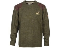 Pull de chasse col rond broderie Cerf Percussion